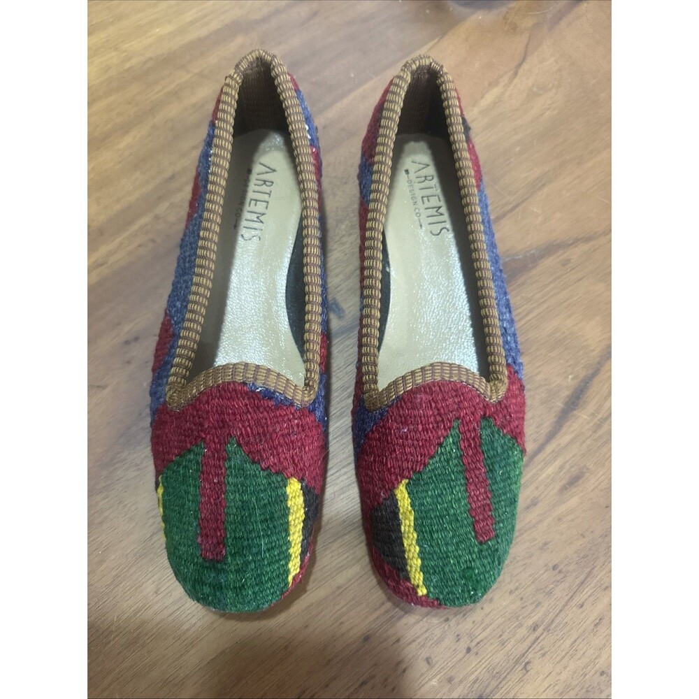 Artemis Design Co Kilim Wool Loafers Women’s Smoking Flats EU 36 New Without Box